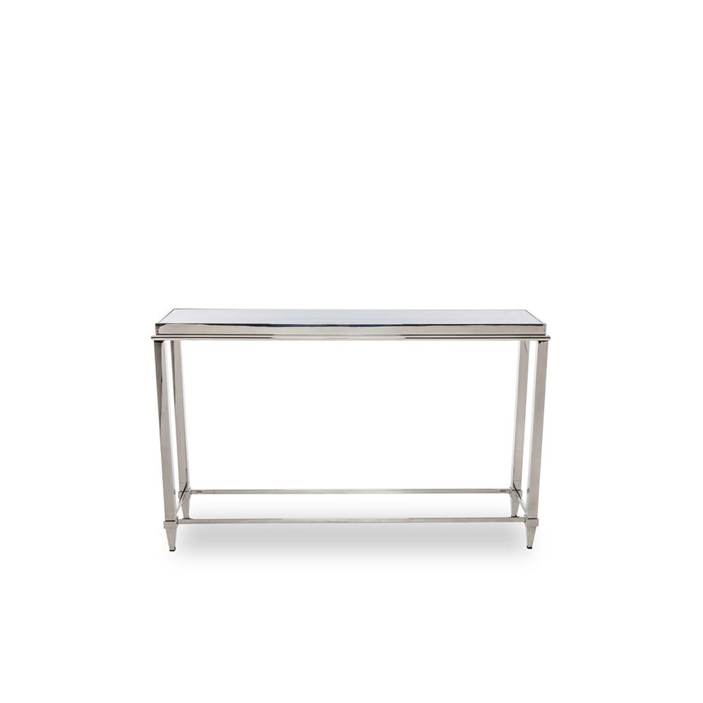 34" Stainless Steel and Glass Console Table - 283430. Picture 2