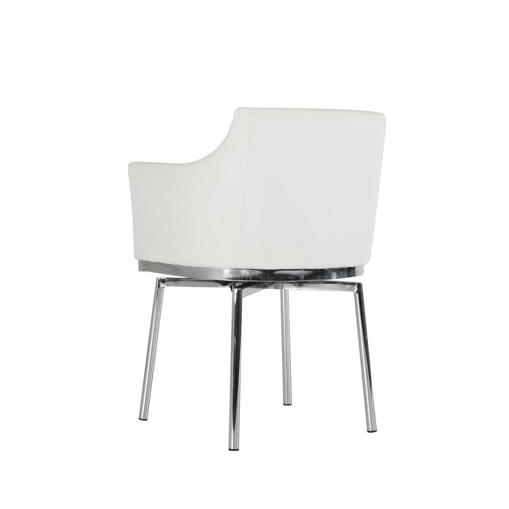 32" White Leatherette and Steel Dining Chair - 283464. Picture 3