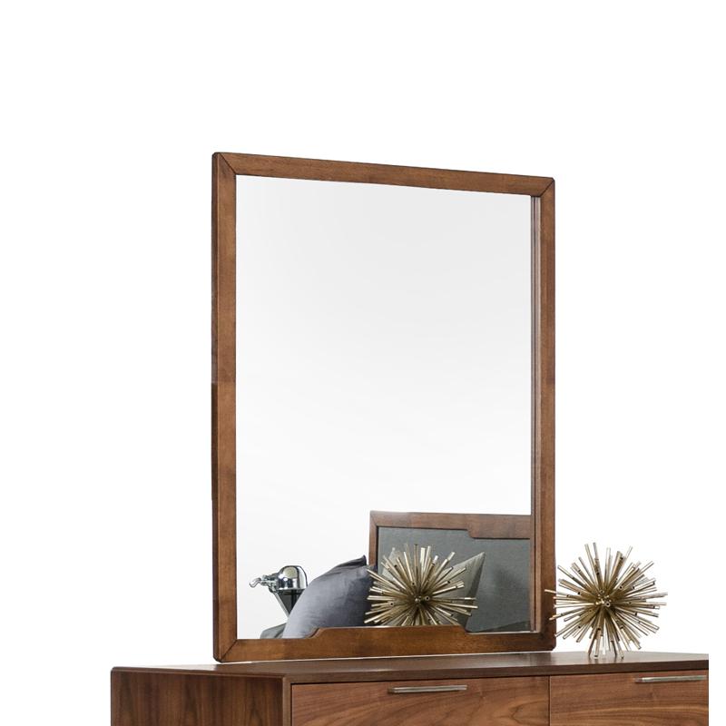 40" Walnut MDF  Veneer  and Glass Mirror - 283799. Picture 1