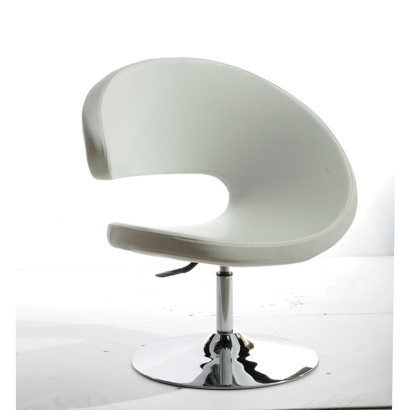 34" White Leatherette Lounge Chair - 283974. The main picture.