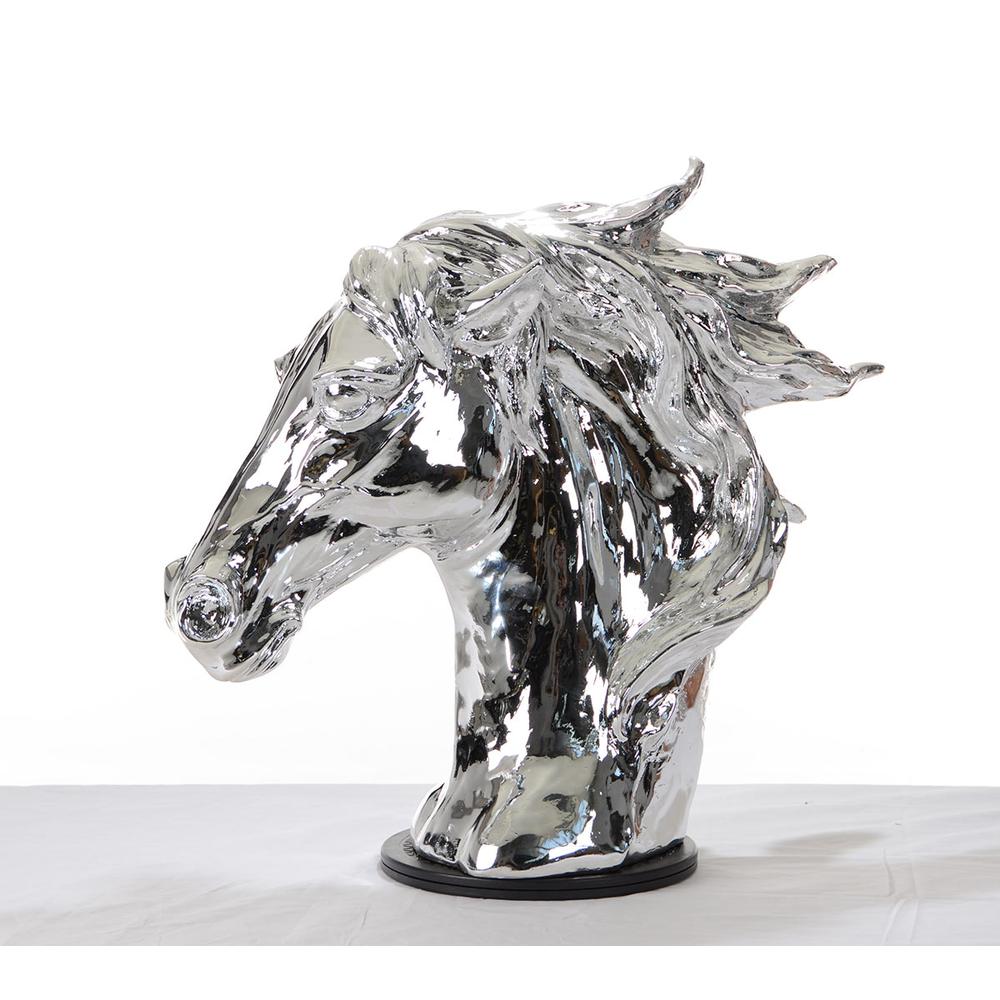 Modern Silver Horse Head Sculpture - 284045. Picture 1