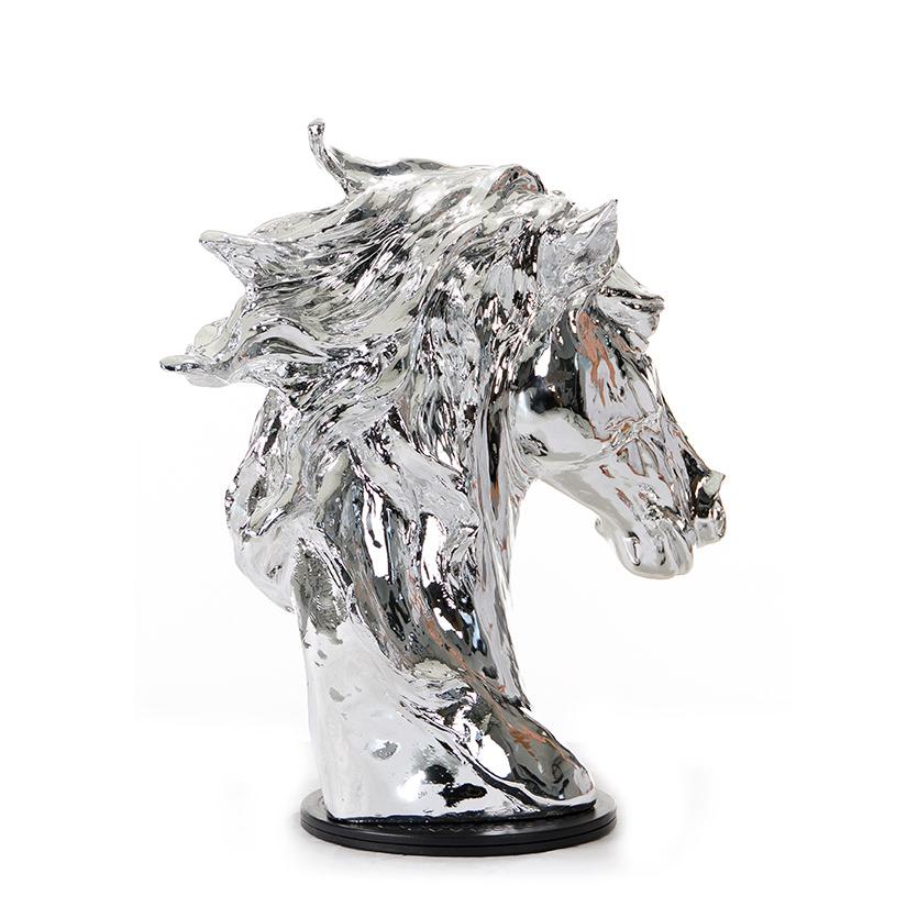 Modern Silver Horse Head Sculpture - 284045. Picture 3