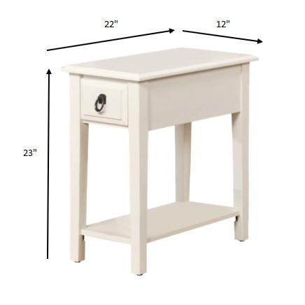 Cottage White Wooden Magazine Rack Side Table. Picture 4
