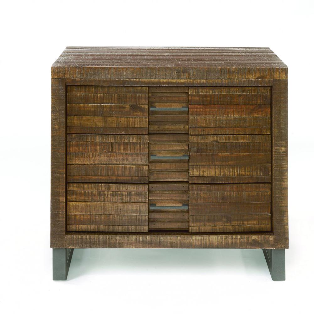 28" X 18" X 28" Reclaimed Oak 3 Drawer Nightstand - 285545. Picture 2