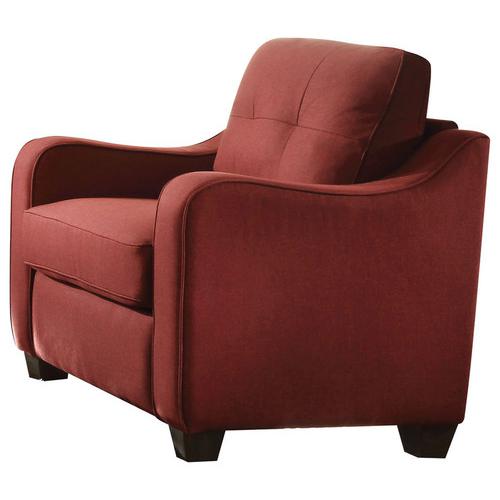34" X 31" X 35" Red Linen Chair - 285666. Picture 1