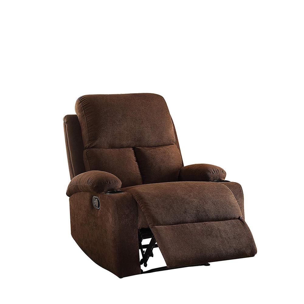 32" X 37" X 39" Chocolate Linen Fabric Recliner - 286182. Picture 1