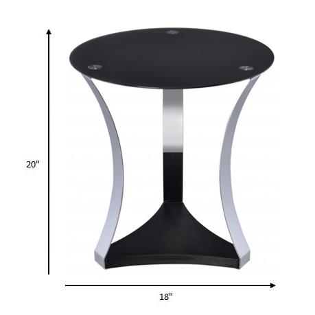 18" X 18" X 20" Black Glass  Chrome End Table. Picture 2