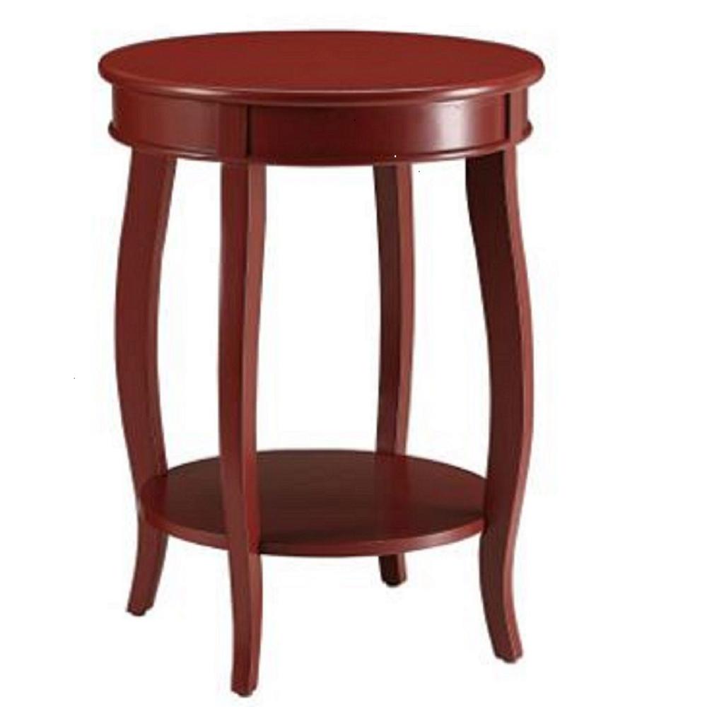 Pop of Color Red Finish Side Table. Picture 1