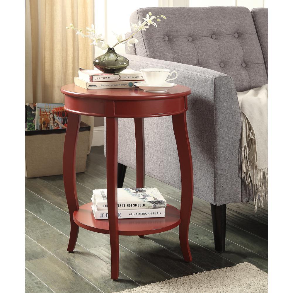 Pop of Color Red Finish Side Table. Picture 4