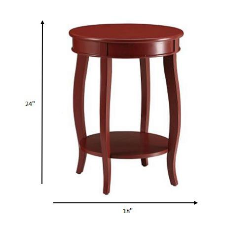 Pop of Color Red Finish Side Table. Picture 5