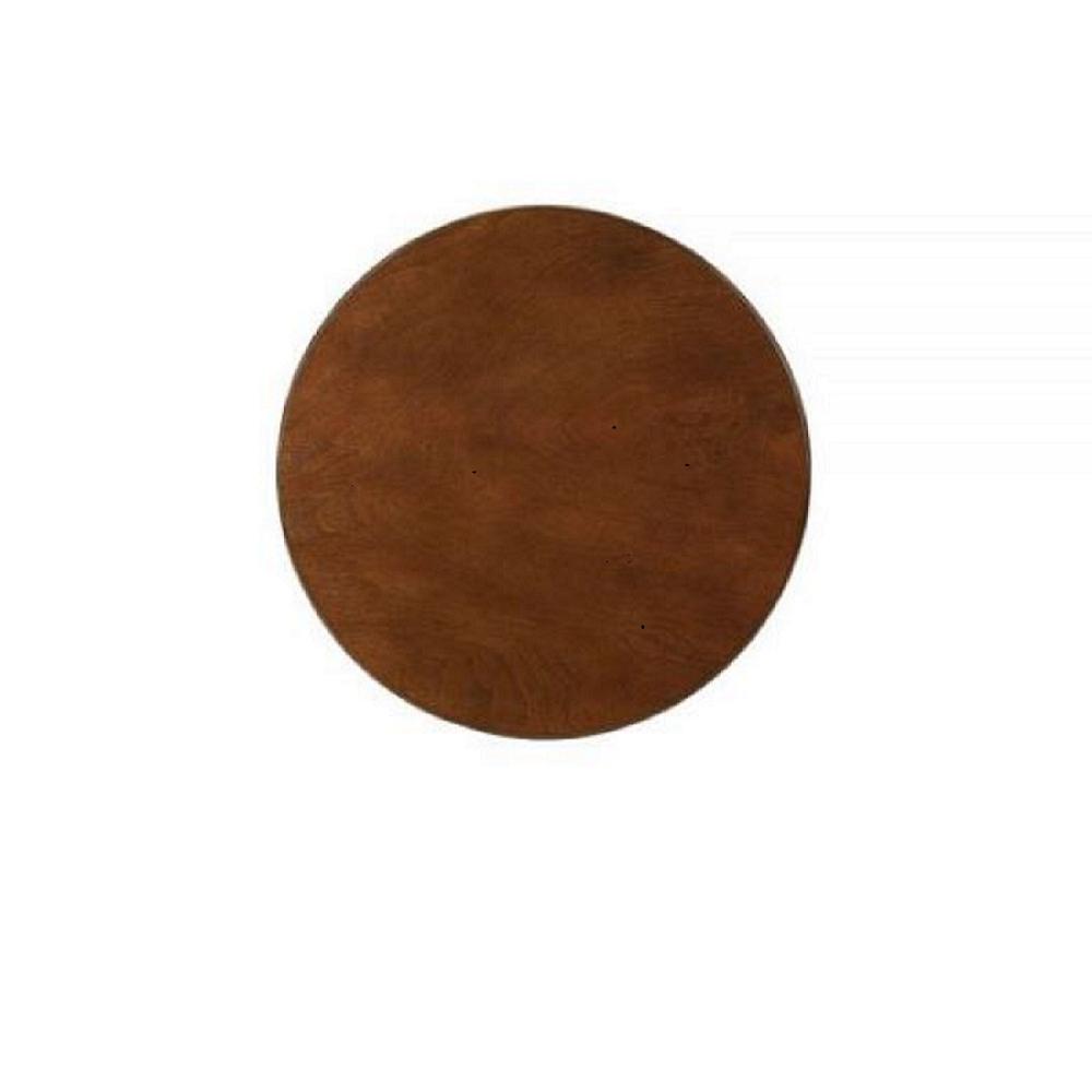 Walnut Round Wooden Side Table. Picture 3