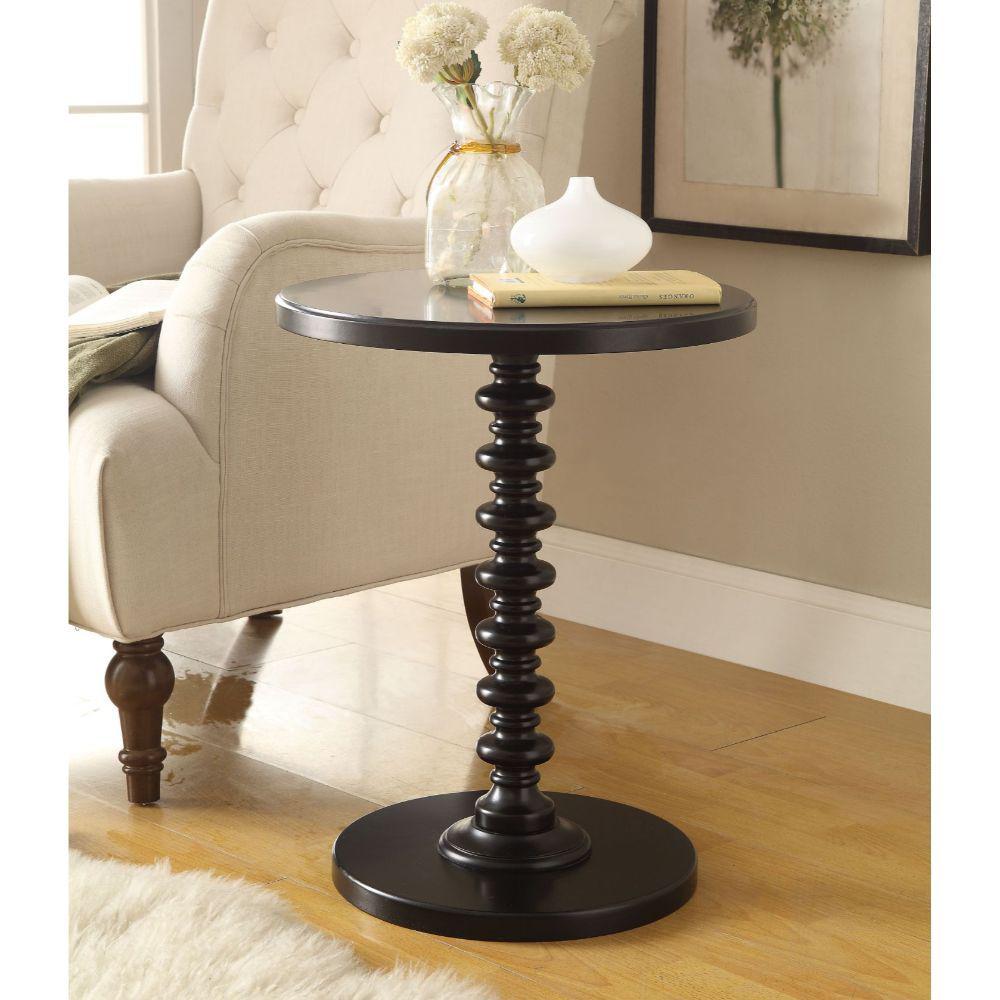 Black Solid Wooden Stylish Accent Side Table. Picture 3