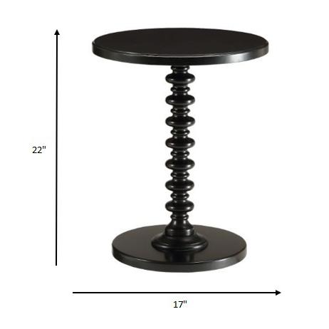 Black Solid Wooden Stylish Accent Side Table. Picture 5