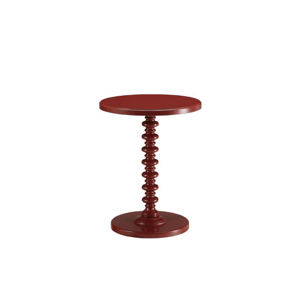 Fun Red Wood Pedestal End Table - 286296. Picture 1