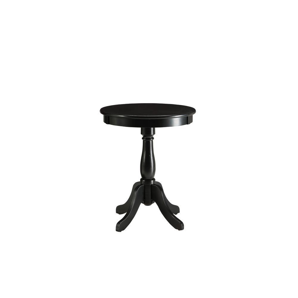 Round Pedestal Wooden Side Table. Picture 1