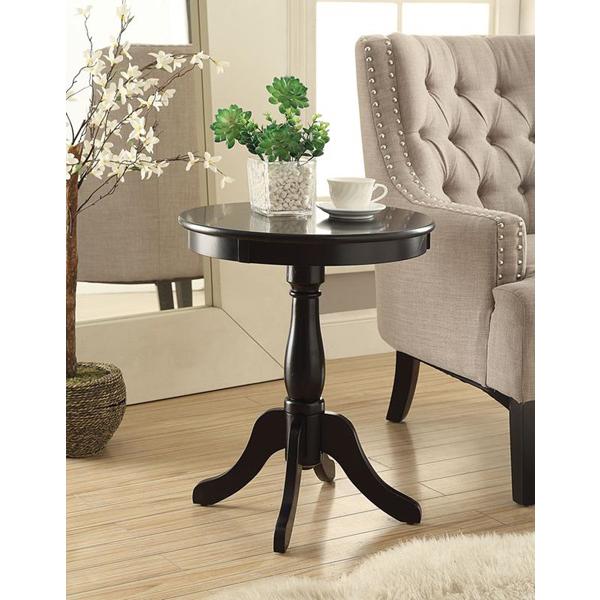 Round Pedestal Wooden Side Table. Picture 3
