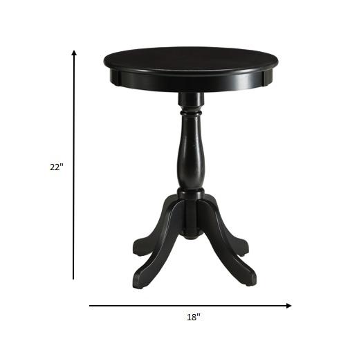 Round Pedestal Wooden Side Table. Picture 4