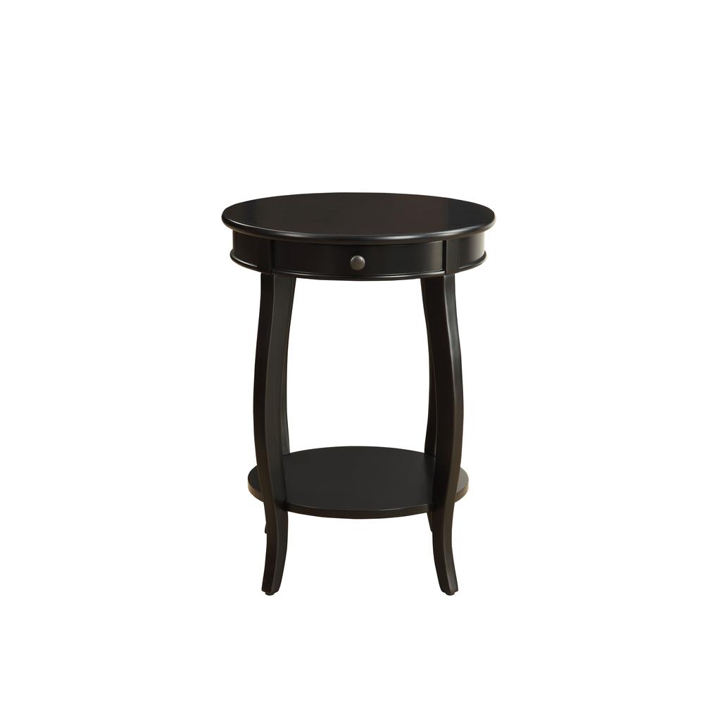 Vintage Look Black Wood End Table with Storage. Picture 2