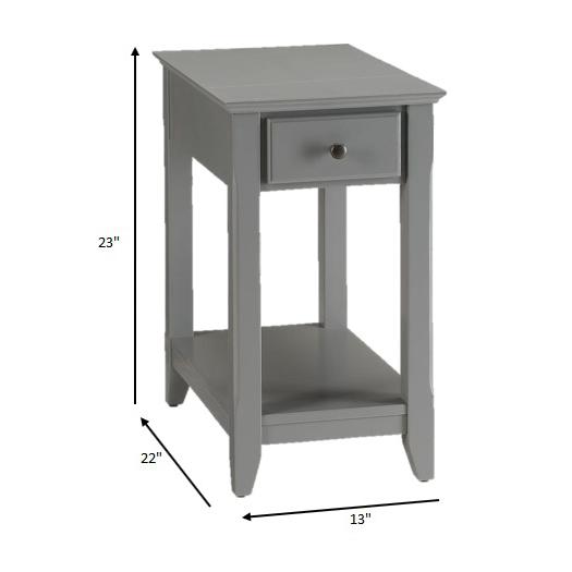 Cutie Compact Gray Single Drawer End Table. Picture 6