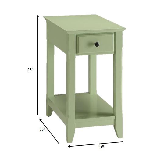 Cutie Compact Pale Green Single Drawer End Table. Picture 4
