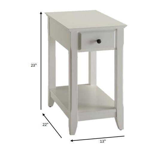 Cutie Compact White Single Drawer End Table. Picture 6