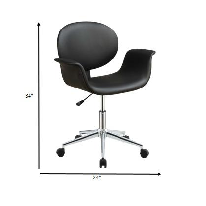 27" X 24" X 34" Black Pu Office Chair. Picture 4