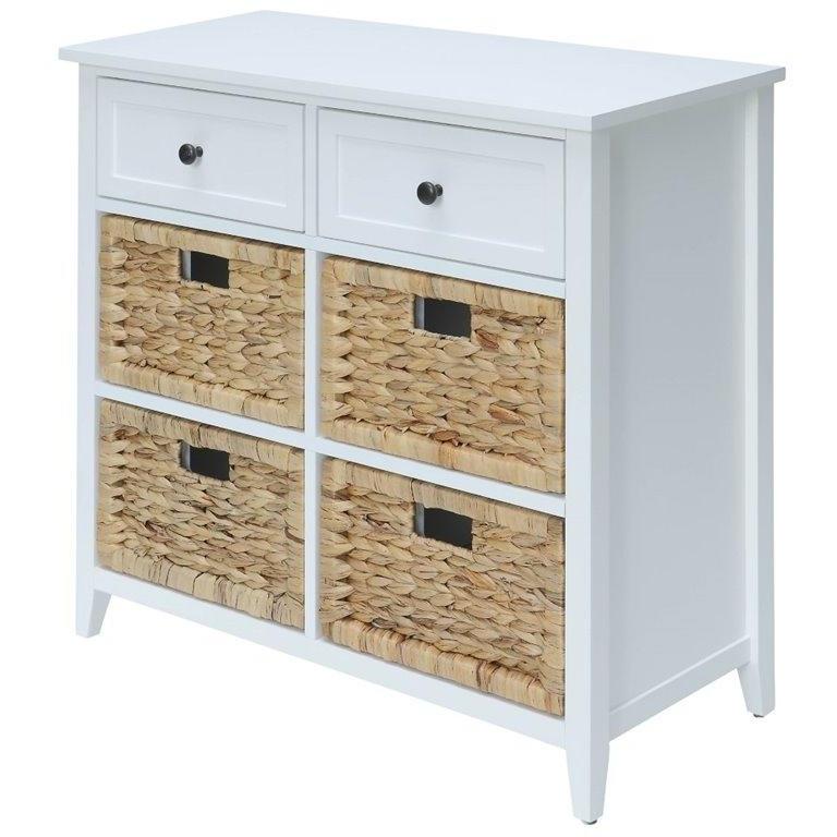 30" X 13" X 28" White Wood Veneer 6 Drawers Accent Chest. Picture 1