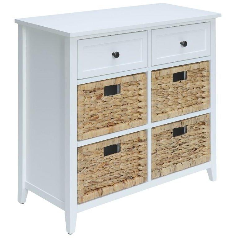 30" X 13" X 28" White Wood Veneer 6 Drawers Accent Chest. Picture 2