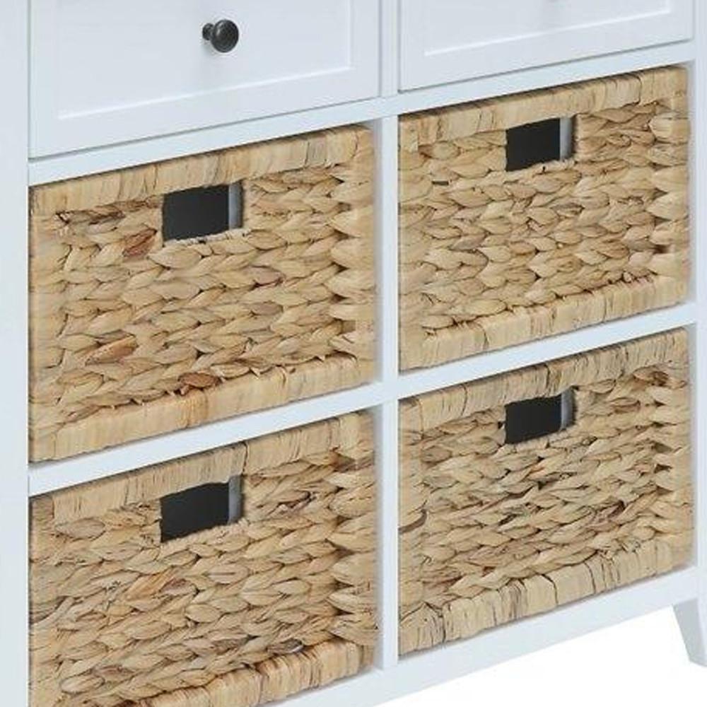 30" X 13" X 28" White Wood Veneer 6 Drawers Accent Chest. Picture 4
