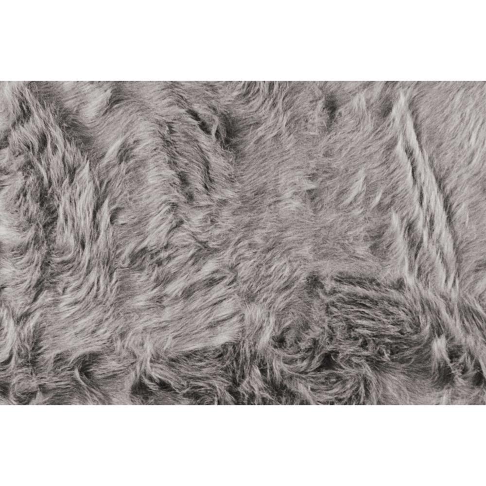 24" x 36" x 1.5" Gray Sheepskin Faux Fur Single - Area Rug - 293160. Picture 2