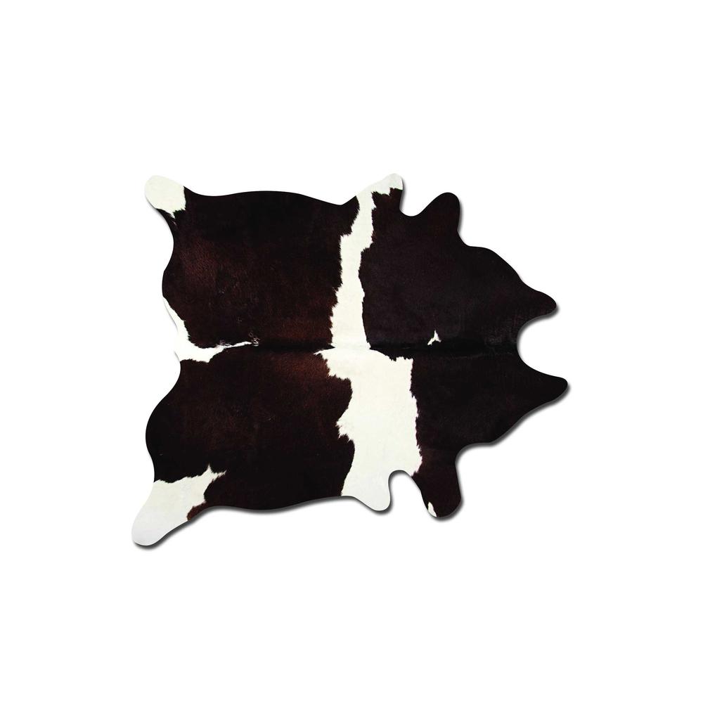 72" x 84" Chocolate and White, Cowhide - Rug - 293174. Picture 1