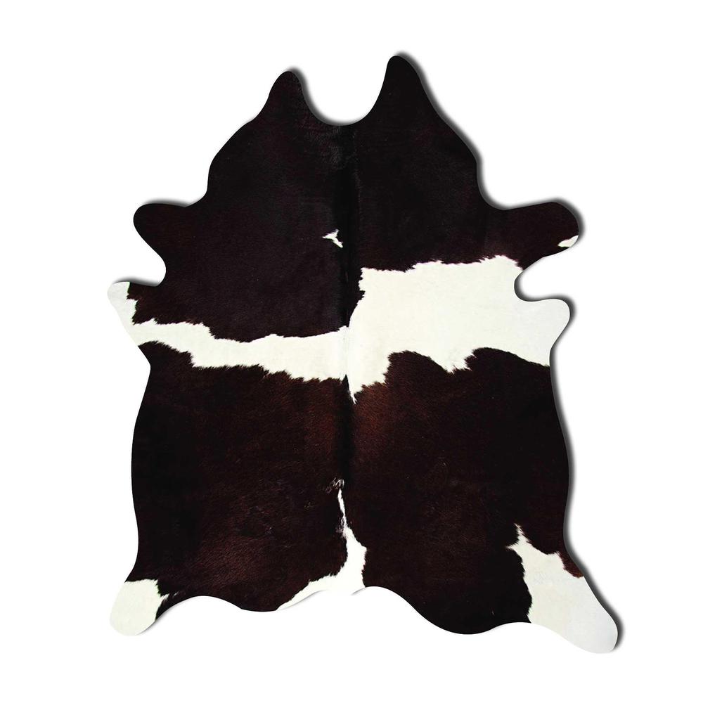 72" x 84" Chocolate and White, Cowhide - Rug - 293174. Picture 2