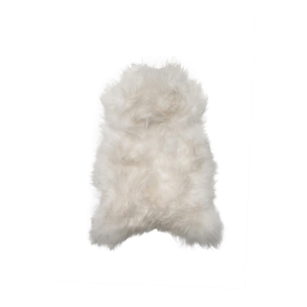 2' x 3' White Natural Wool Long-Haired Sheepskin Area Rug - 293180. Picture 2
