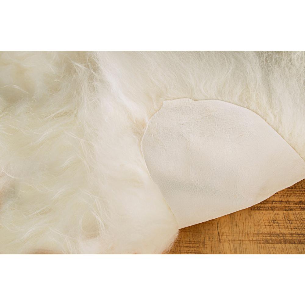 2' x 3' White Natural Wool Long-Haired Sheepskin Area Rug - 293180. Picture 3