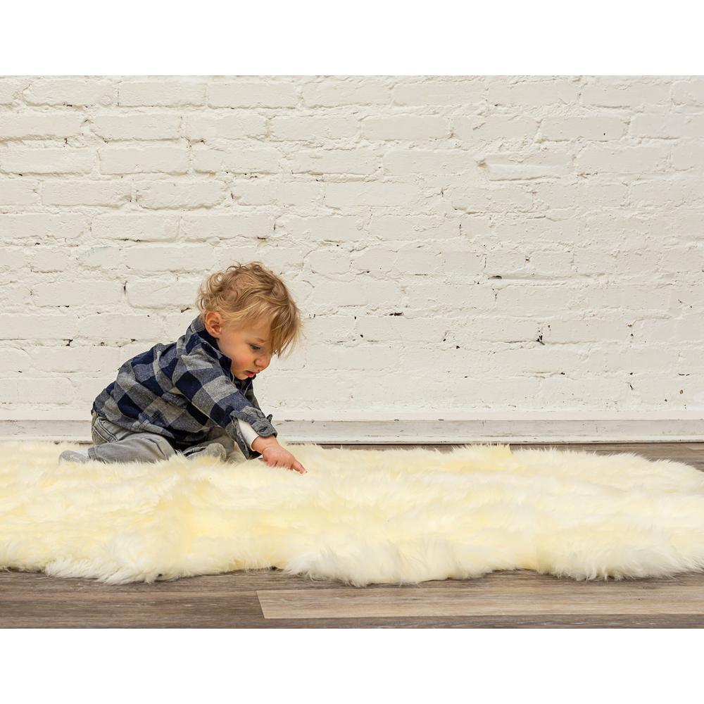 24" x 72" x 2" Natural Double Sheepskin - Area Rug - 293193. Picture 6