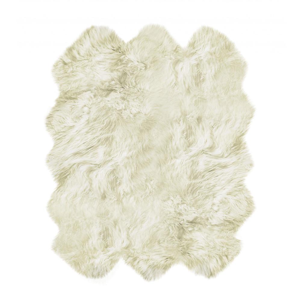 72" x 72" Natural Sheepskin Wool Area Rug - 293197. Picture 1