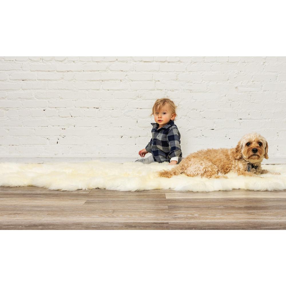 72" x 72" Natural Sheepskin Wool Area Rug - 293197. Picture 3