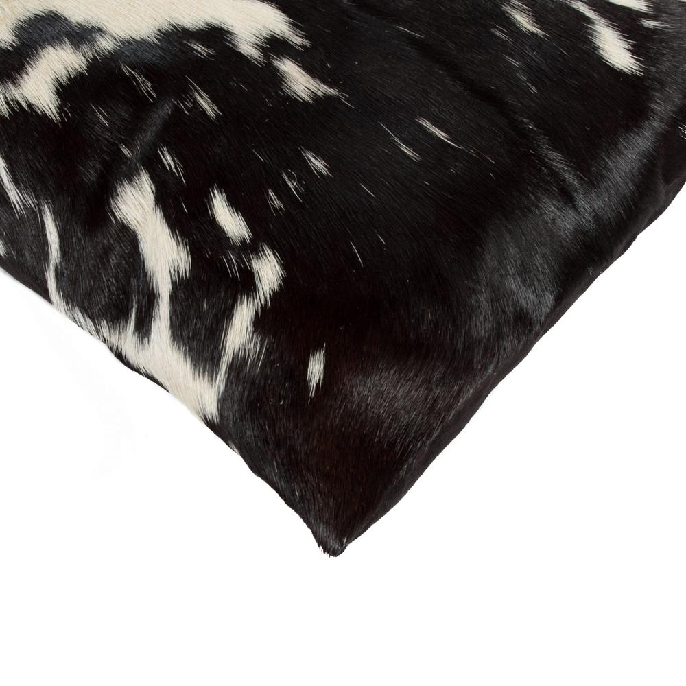 18" x 18" x 5" Black And White Cowhide  Pillow - 293205. Picture 2