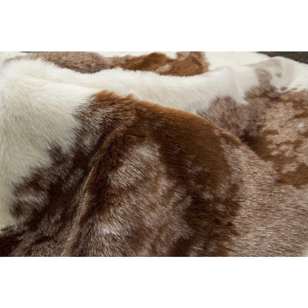 51" x 60" Brown & White, Faux Hide - Area Rug - 294238. Picture 2