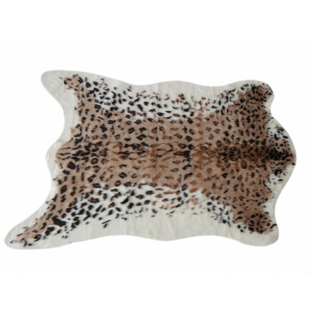 Faux Leopard Hide Black Brown And White Area Rug - 294241. Picture 1