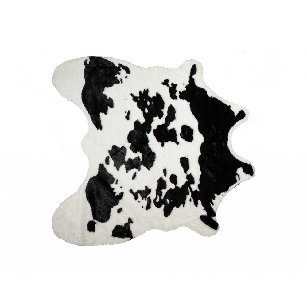 Faux Cow Hide Black And White Area Rug - 294242. Picture 1