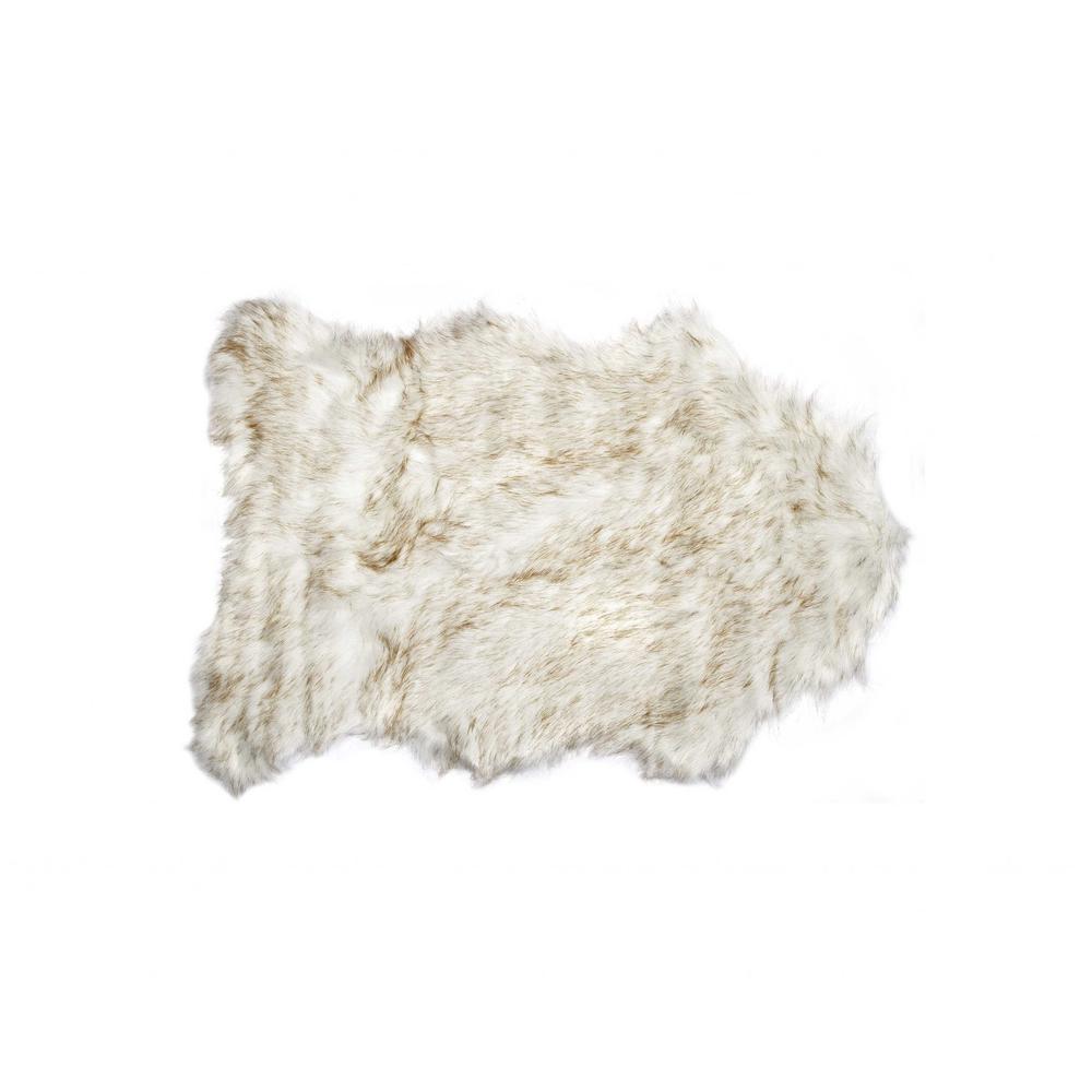 24" x 36" x 1.5" Gradient Tan Faux Sheepskin - Area Rug - 294248. The main picture.