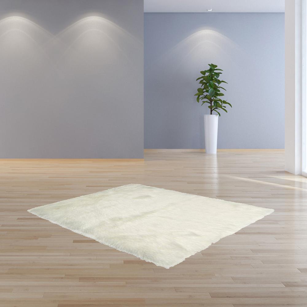 24" x 36" x 1.5" Off White Faux Rectangular - Area Rug - 294253. Picture 4