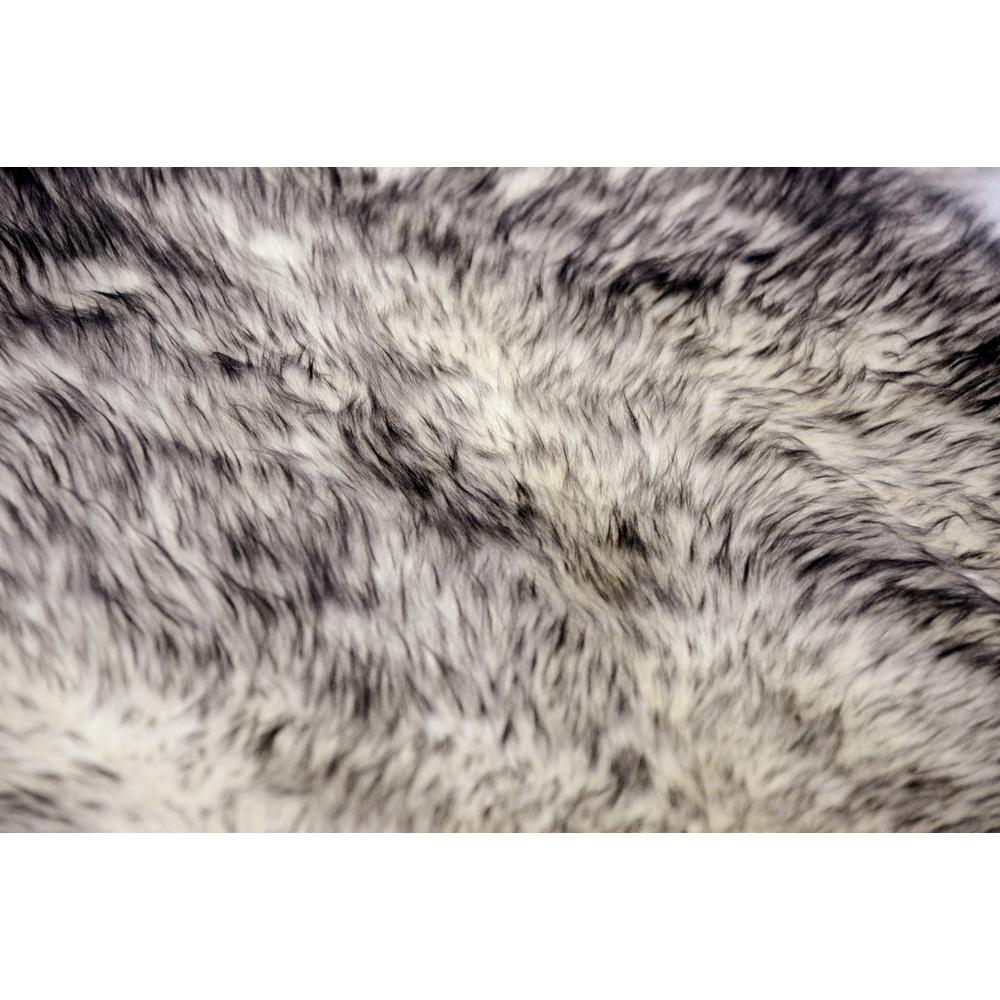 24" x 72" x 2" Gradient Gray Double Sheepskin - Area Rug - 294270. Picture 2
