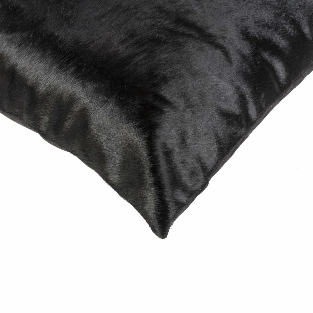 18" x 18" x 5" Black Cowhide  Pillow - 316647. Picture 2