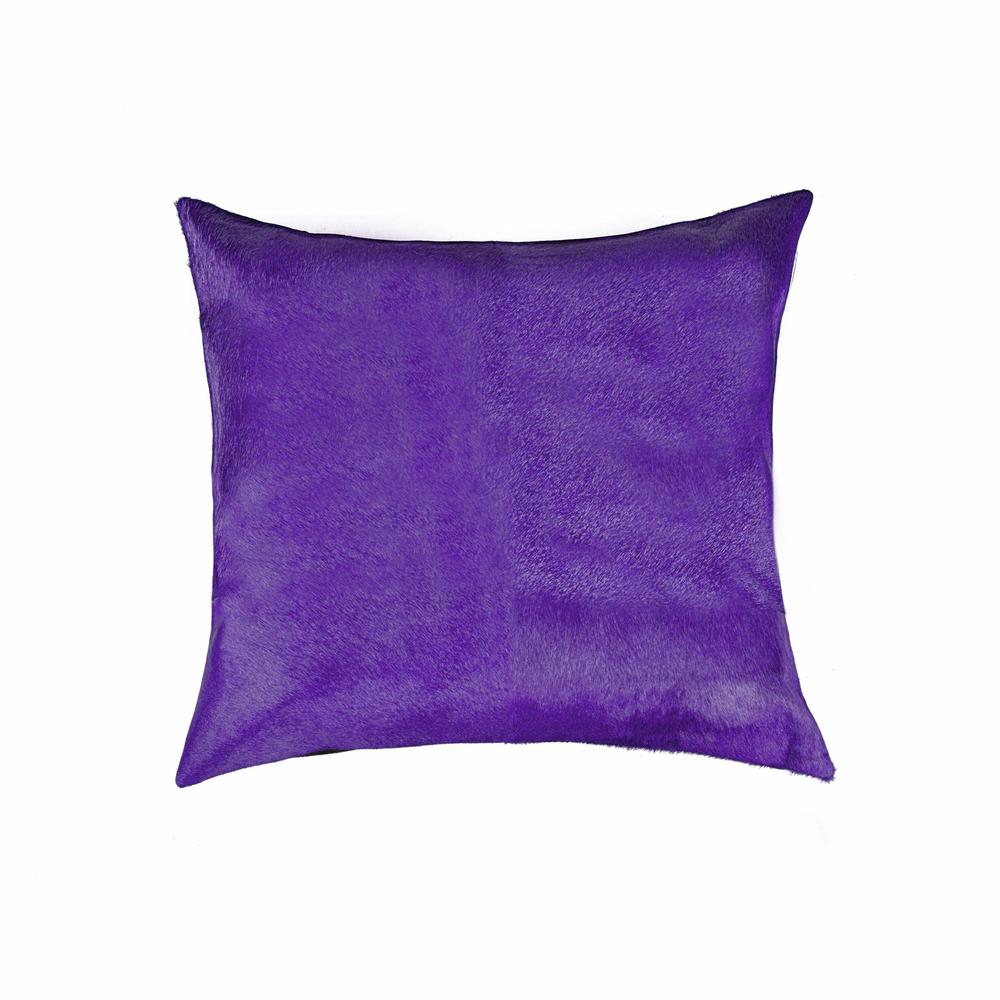 Hand Stitched Purple Natural Cowhide Decorative Pillow - 316653. Picture 1