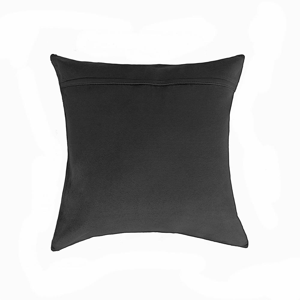 18" x 18" x 5" Salt And Pepper Black And White Cowhide  Pillow - 316655. Picture 1