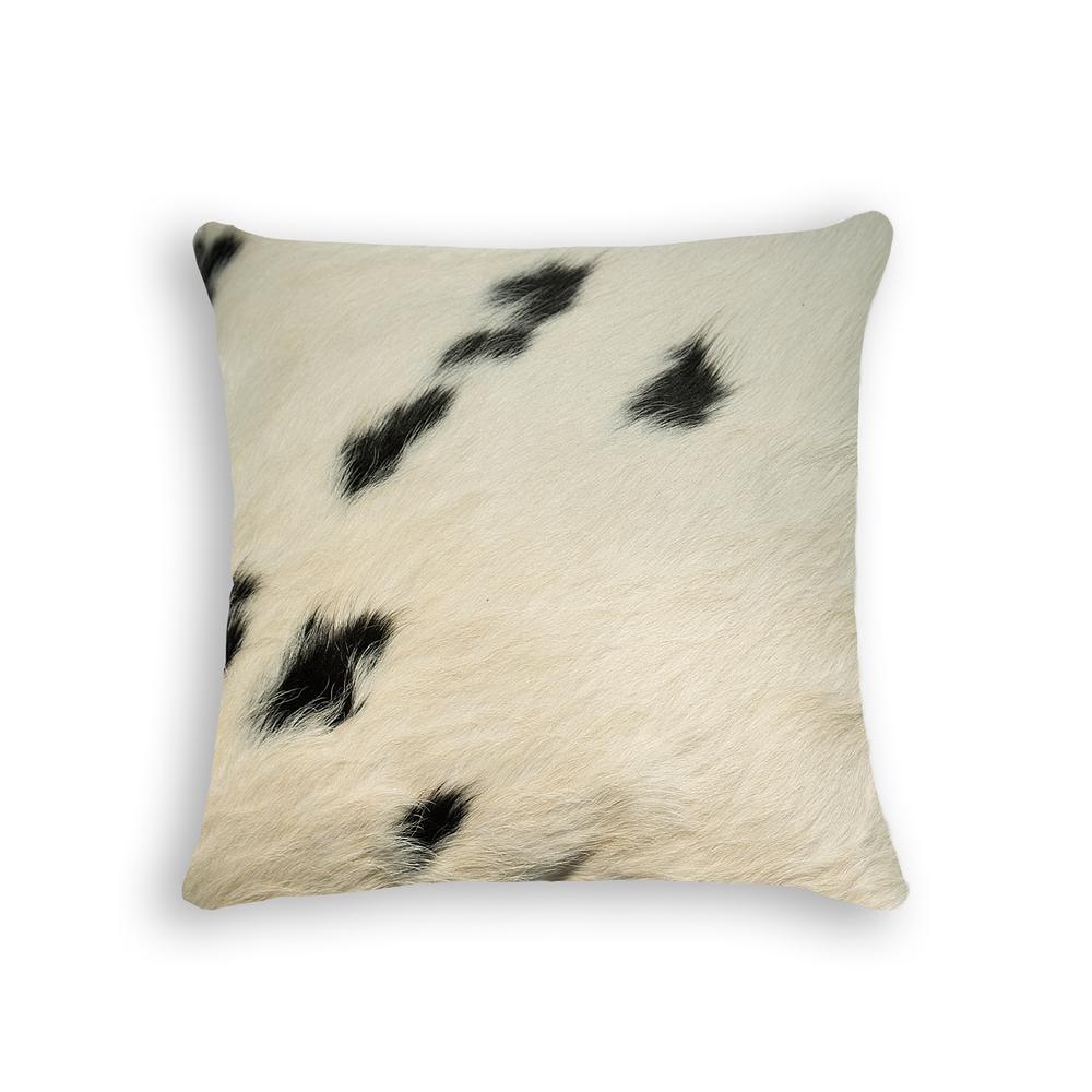 18" x 18" x 5" White And Black Cowhide  Pillow - 316666. Picture 1