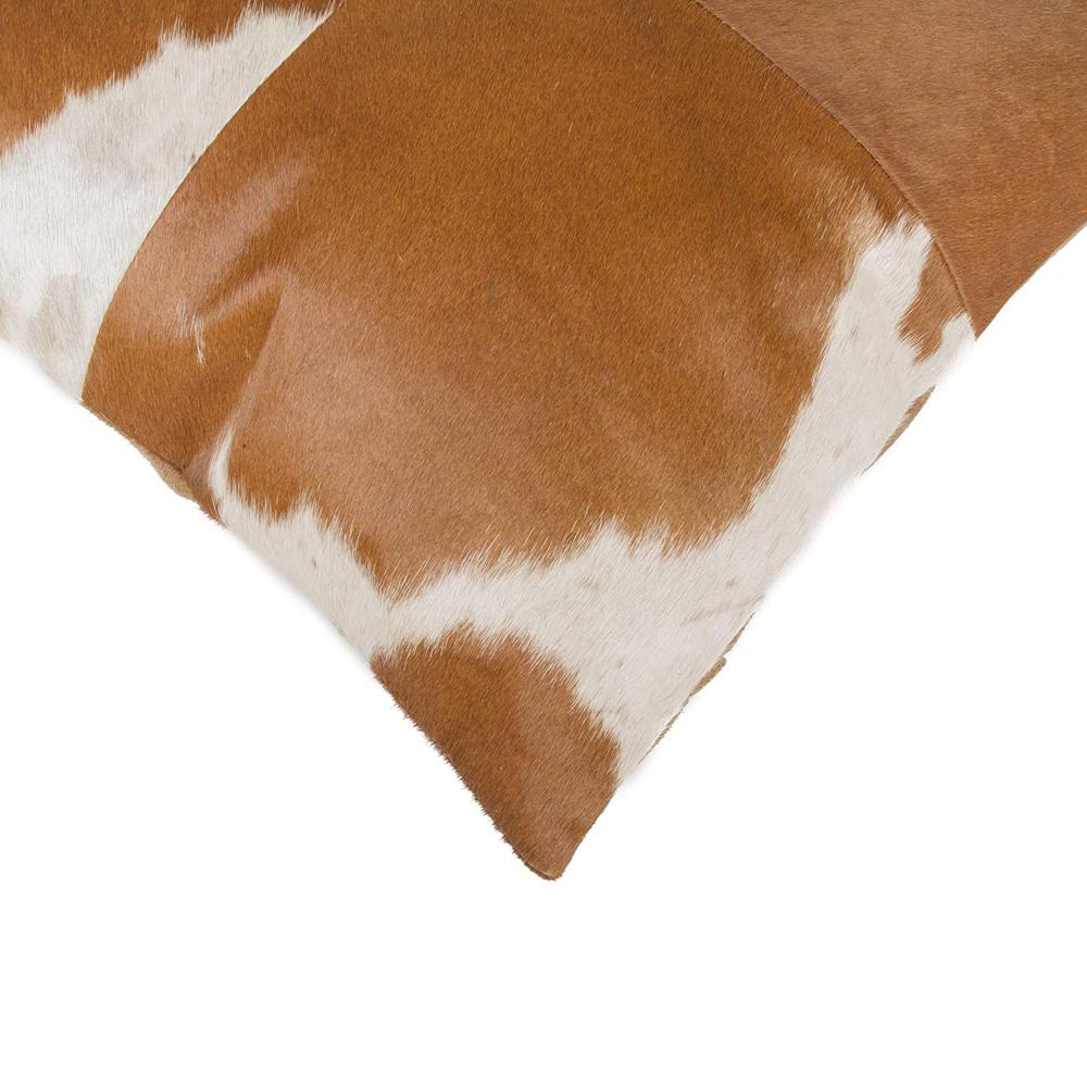 18" x 18" x 5" White And Brown Quattro  Pillow - 316675. Picture 2