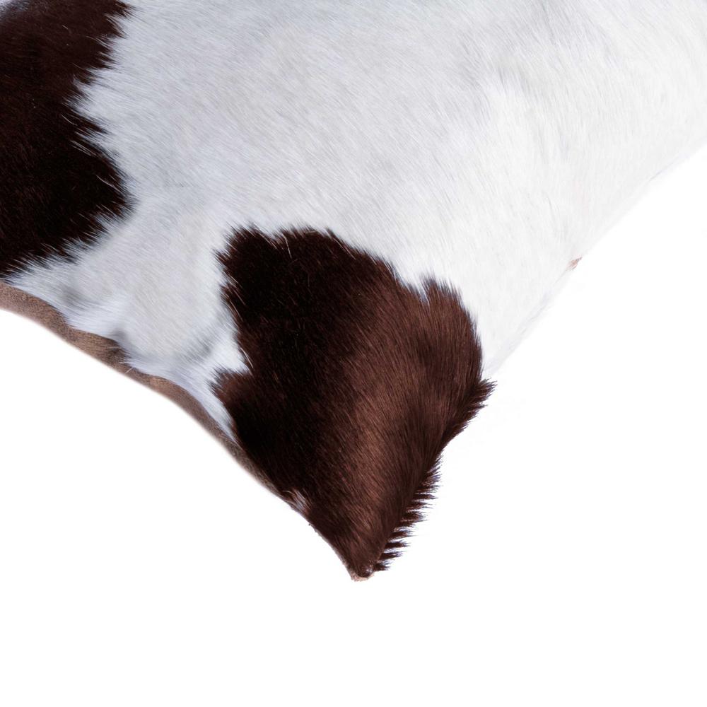 18" x 18" x 5" White And Brown Cowhide  Pillow - 316676. Picture 2